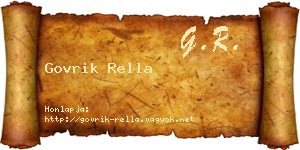 Govrik Rella névjegykártya